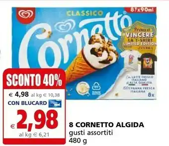 Il Gigante Algida Cornetto Classico Formato Speciale 480 G(ml) offerta
