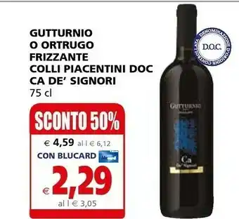 Ca De' Signori Gutturnio Frizzante Doc