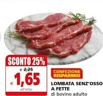 Lombata Senz' Osso A Fette Di Bovino Adulto