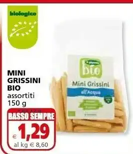 Il Gigante Mini Grissini Bio Assortiti 150 G offerta