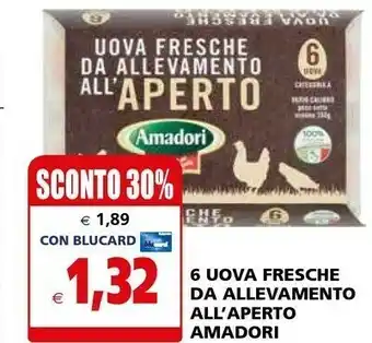 Il Gigante Amadori 6 Uova Fresche Da Allevamento All'aperto offerta