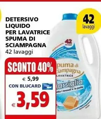 Il Gigante Spuma di Sciampagna Detersivo Liquido Per Lavatrice offerta