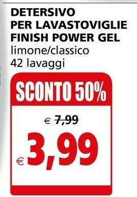Il Gigante Finish Detersivo Per Lavastoviglie Power Gel offerta