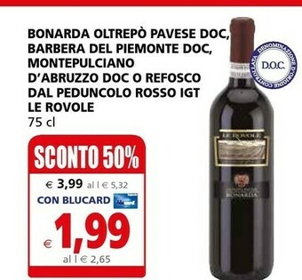 Il Gigante Le Rovole Bonarda Oltrepò Pavese Doc offerta