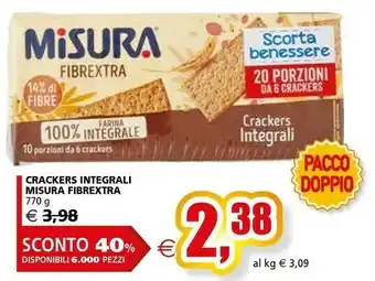 Il Gigante Misura Crackers Integrali Fibrextra offerta