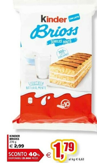 Il Gigante Ferrero Kinder Brioss 270 G(ml) offerta