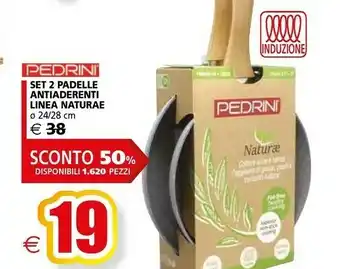 Il Gigante Pedrini Set 2 Padelle Antiaderenti Linea Naturae offerta