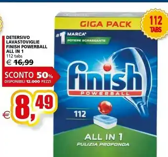 Il Gigante Finish Detersivo Lavastoviglie Powerball All In 1 offerta
