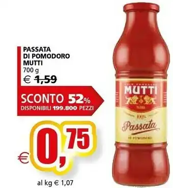Il Gigante Mutti Passata Di Pomodoro 700 G(ml) offerta
