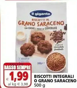 Il Gigante Il Gigante Biscotti Integrali offerta