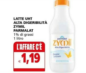 Parmalat Zymil Latte Intero Alta Digeribilità Senza Lattosio UHT 1000 G(ml)