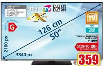 Il Gigante Panasonic TV LED 50'' TX-50HX585E offerta