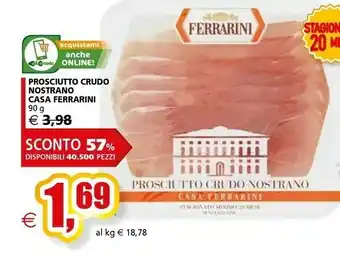 Il Gigante Ferrarini Prosciutto Crudo 90 G(ml) offerta