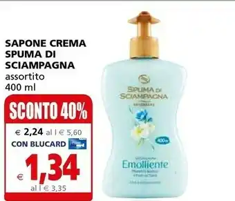 Il Gigante Spuma di Sciampagna Sapone Crema offerta