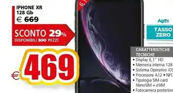 Il Gigante Apple IPhone XR 15,5 Cm (6.1") 128 GB Doppia SIM 4G Nero IOS 14 offerta