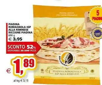 Il Gigante Riccione piadina Romagnola IGP Alla Riminese offerta