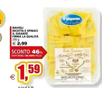 Il Gigante Il Gigante Ravioli Ricotta E Spinaci offerta