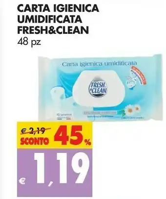 Tigros Fresh & Clean Carta Igienica Umidificata offerta