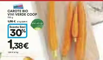 Coop Coop - Carote Bio Vivi Verde 750 G(ml) offerta