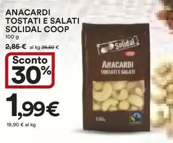 Coop Coop Anacardi Tostati E Salati Solidal offerta