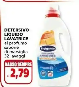 Il Gigante Il Gigante Detersivo Liquido Lavatrice Al Profumo Sapone Di Marsiglia offerta