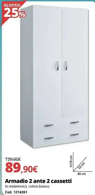 Armadio 2 Ante E 2 Cassetti