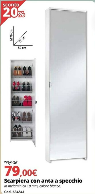 Brico Io Scarpiera Con Anta A Specchio offerta