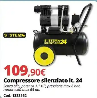 Brico Io Compressore Silenziato Lt24 offerta