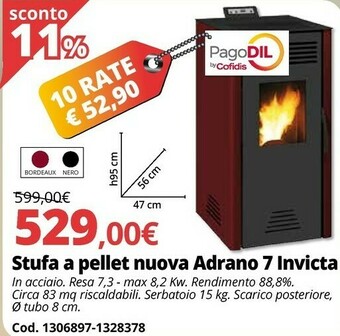 Brico Io Stufa A Pellet Nuova Adrano 7 Invicta offerta