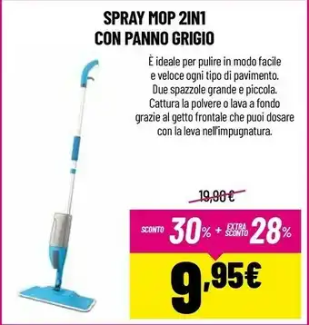 Spray Mop 2in1 Con Panno Grigio