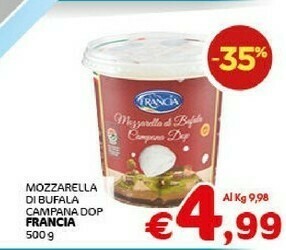 Crai Francia Mozzarella Di Bufala Campana DOP 500 G offerta