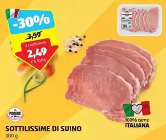 ALDI Il podere sottilissime di suino offerta