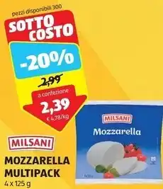 ALDI Milsani mozzarella multipack offerta