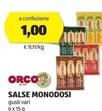 ALDI Orco salse monodosi offerta