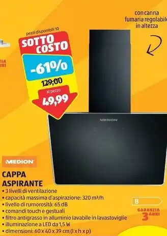 ALDI Medion cappa aspirante offerta