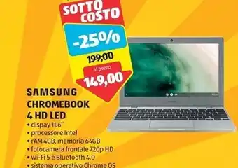 ALDI Samsung chromebook 4 hd led offerta
