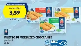 ALDI Golden seafood filetto di merluzzo croccante offerta