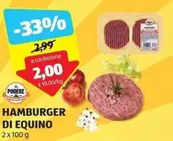 ALDI Il podere hamburger di equino offerta