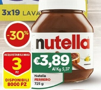 Crai Ferrero Nutella offerta