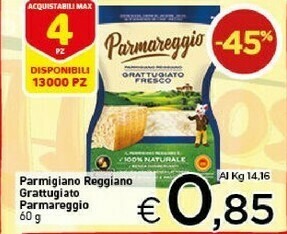 Parmareggio Parmigiano Reggiano Grattugiato 60 G(ml)