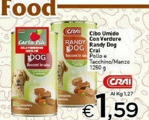Crai Crai Cibo Umido Con Verdure Randy Dog Pollo E Tacchino offerta