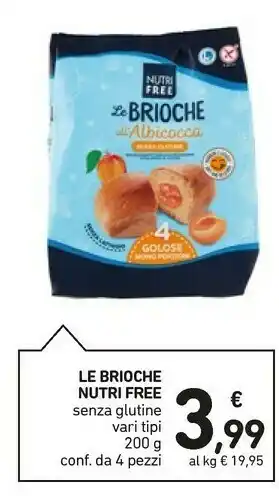 Conad Nutri free Le Brioche All'albicocca Senza Glutine 200 G offerta