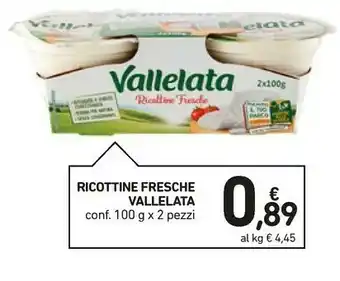 Conad Vallelata Ricottine Fresche 100 G offerta