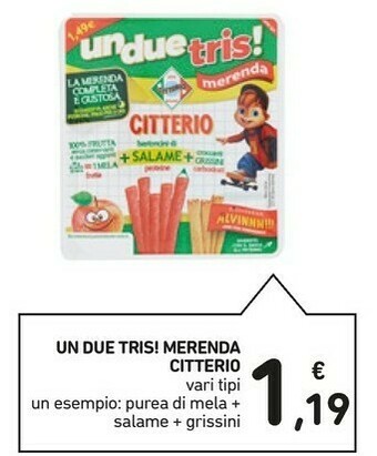 Conad Citterio Un Due Tris! Merenda offerta