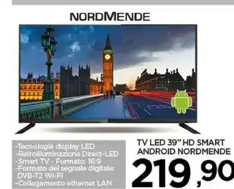 Despar Nordmende ND39S3000H TV 99,1 Cm (39") HD Smart TV Wi-Fi Nero offerta