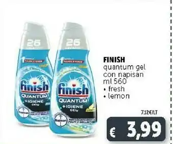Deco Supermercati Finish Quantum Gel Con Napisan Fresh/ Lemon 560 Ml offerta