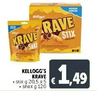 Deco Supermercati Kellogg's Krave Stix offerta