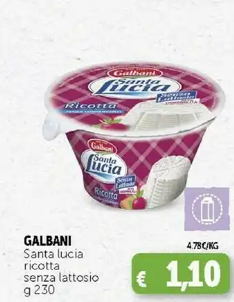 Deco Supermercati Galbani Santa Lucia Ricotta Senza Lattosio 230 G(ml) offerta