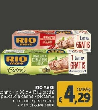 Deco Supermercati Rio Mare Tonno Pescato A Canna offerta