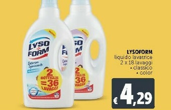Deco Supermercati Lysoform Liquido Lavatrice offerta